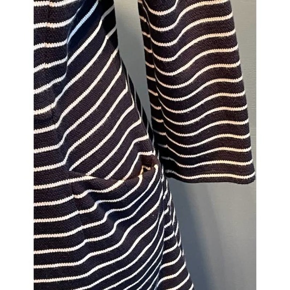 Alex Marie Size XL Sweater Dress 3/4 Sleeves Black White Stripe with‎ Pockets - Picture 3 of 5